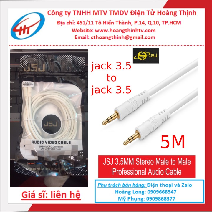 DÂY KÊT NỐI | 2 ĐẦU 3.5 JACK 3LI RA 3LI DÀI 5M - 2D3LI5M