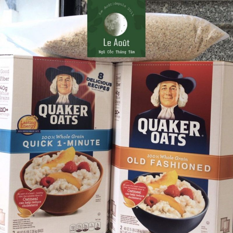 Thùng 4.52KG Yến Mạch Quaker Oats ( Cán Mỏng Old Fashioned / Cán Vỡ Quick 1 Minute )