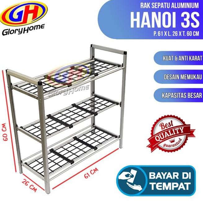 Kệ Để Giày Dép 3 Tầng Bằng Nhôm Tiện Dụng