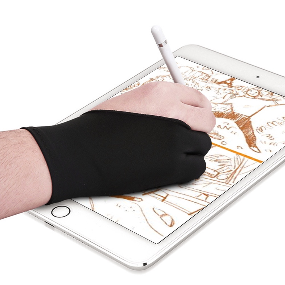 Găng tay GUUGEI hở 3 ngón cho họa sĩ dùng bút cảm ứng vẽ trên máy tính bảng Ipad Pro tùy chọn số lượng