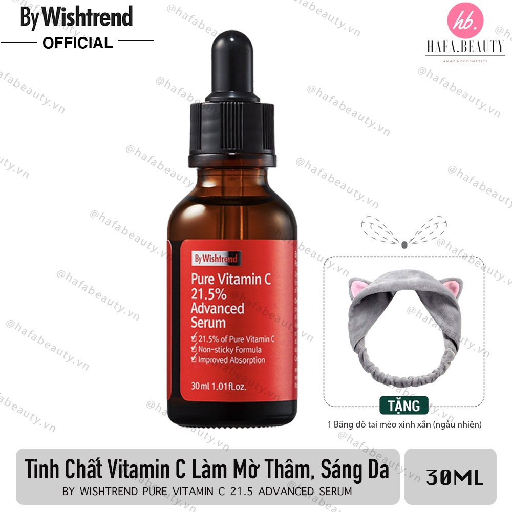 Tinh Chất Vitamin C giảm thâm sáng da By Wishtrend Pure Vitamin C 21.5  Advanced Serum + 1 băng đô (ngẫu nhiên)