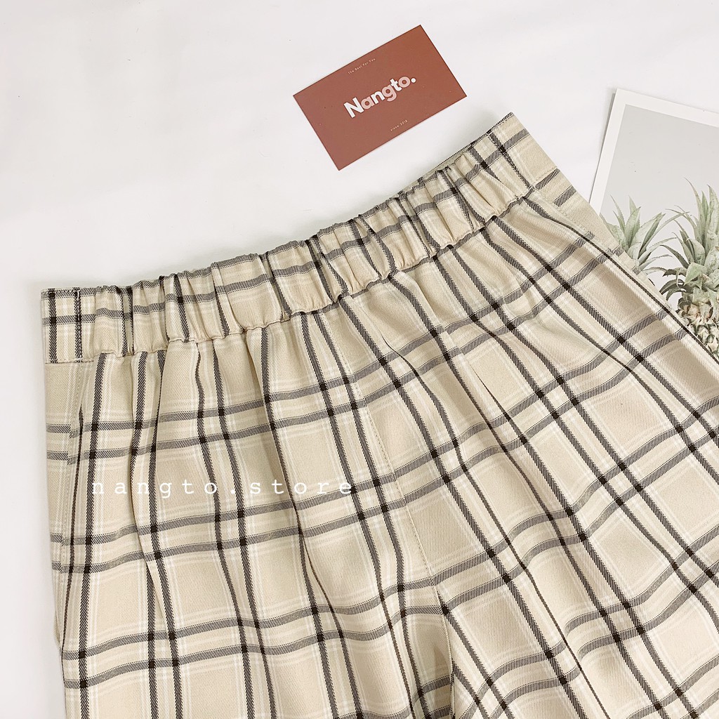 Quần Kẻ Caro Dáng Rộng Ống Suông Form Dài Qua Mắt Cá | BigBuy360 - bigbuy360.vn