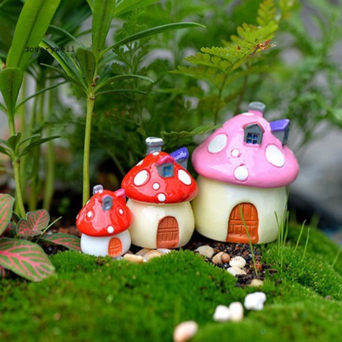 Mô hình trang trí thu nhỏ hình cây nấm 3 kích cỡ dùng cho trang trí tiểu cảnh diy