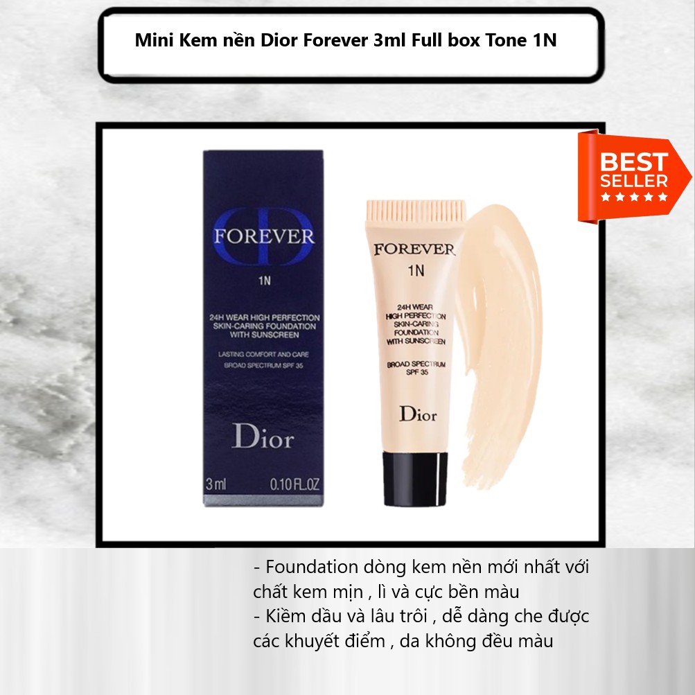 Kem nền Dior Forever Mini ( Tone 1N - Tone sáng ) 3ml