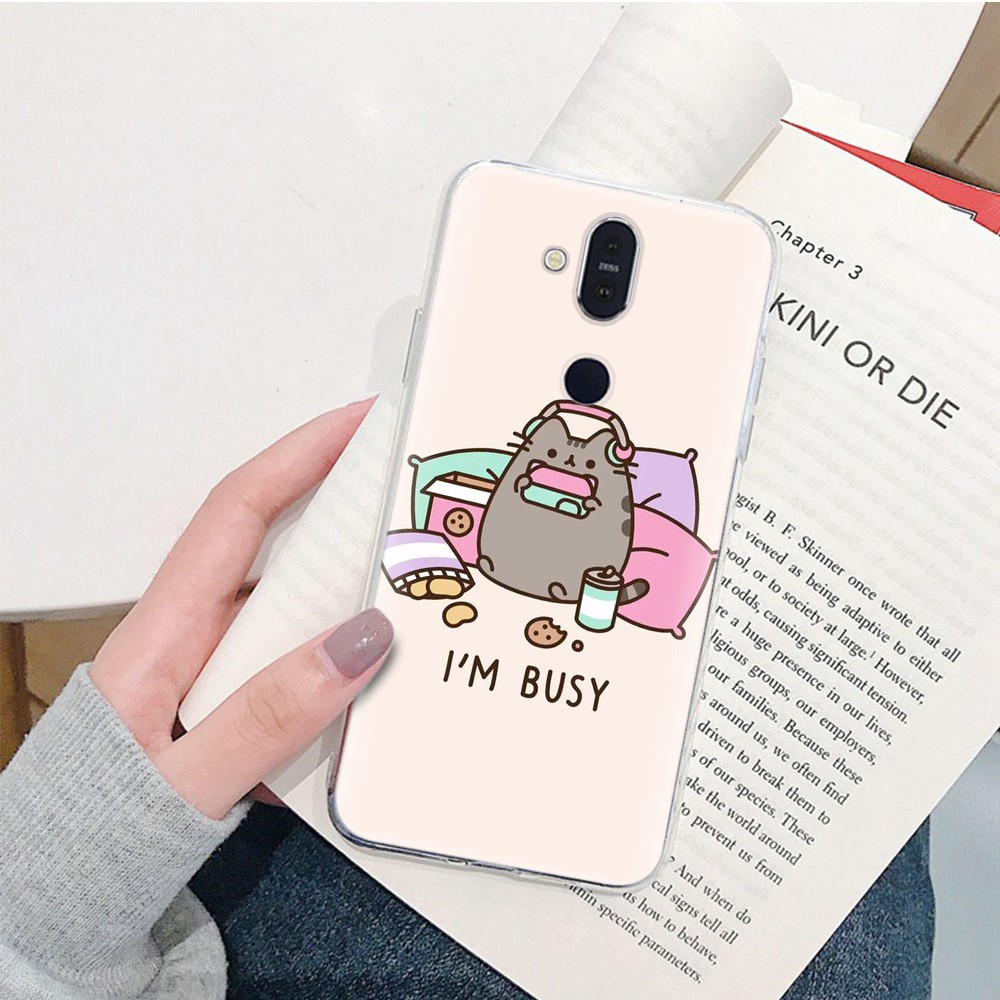 Ốp Lưng Trong Suốt In Hình Mèo Pusheen Cho Iphone 11 12 Mini X Xs Xr Pro Max 139