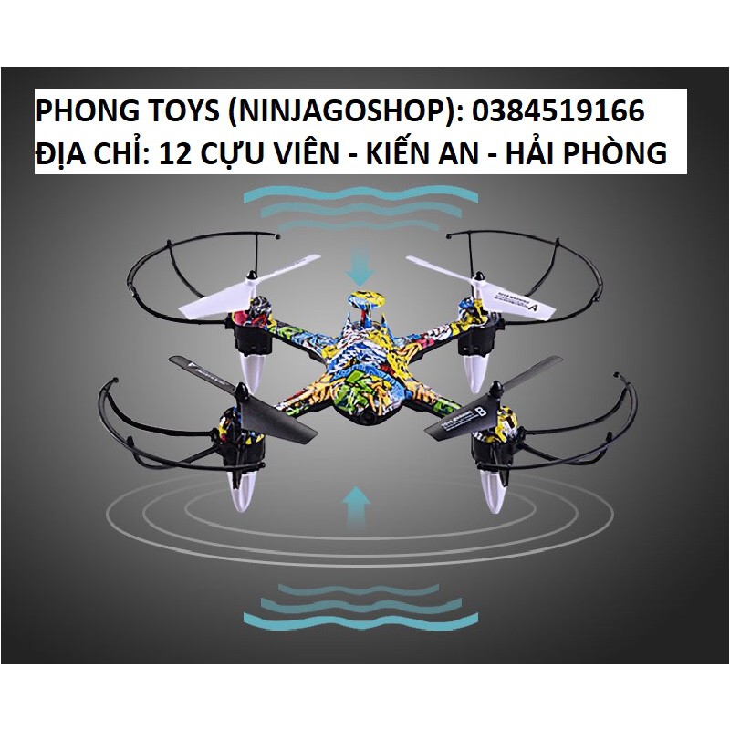 Máy Bay điều khiển từ xa gắn Camera Flycam - Máy Bay Chụp Hình , Quay Video - Kết Nối Wifi với Điện Thoại D10 NO.H235