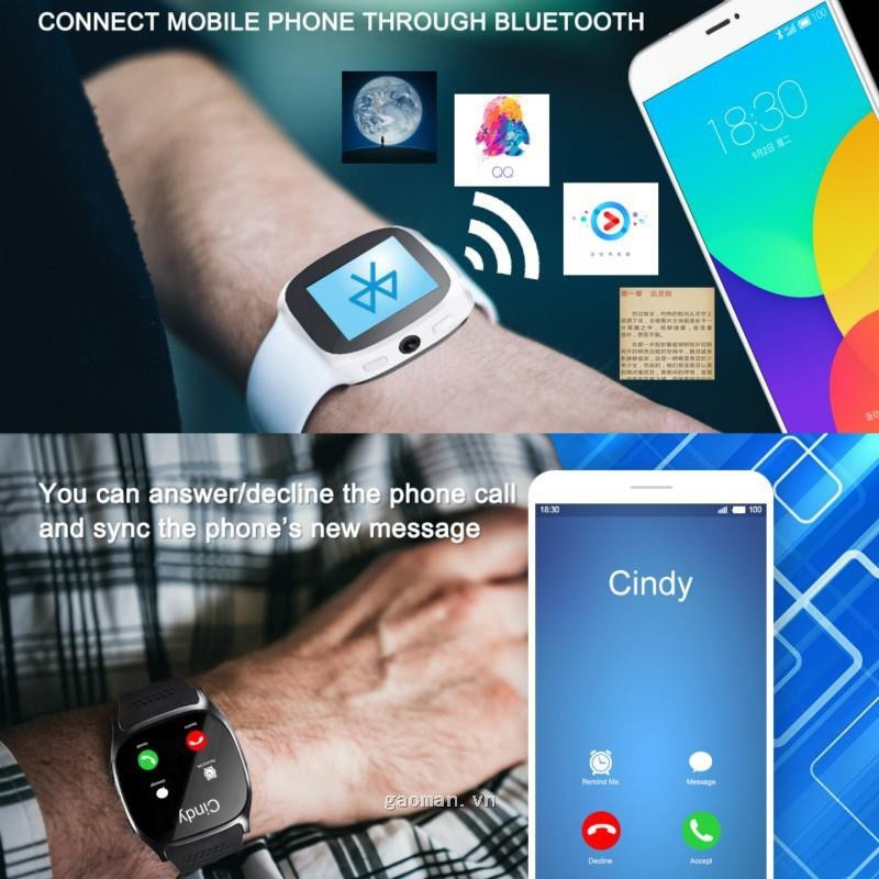 Đồng Hồ Thông Minh T8 BT3.0 Hỗ Trợ Thẻ SIM Và Camera Cho Android