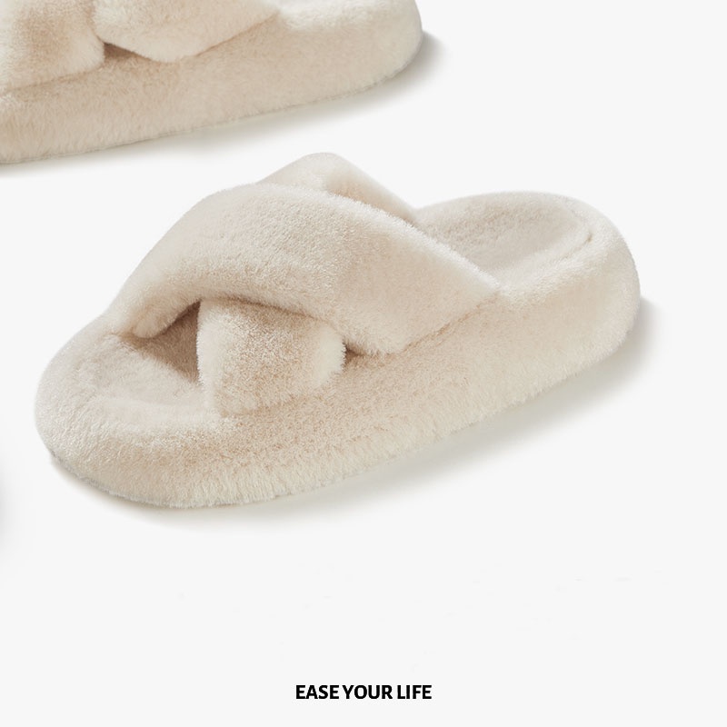 Dép đi trong nhà Posee PS7203W bằng bông chống trượt phong cách thu đông chất lượng cao cho nữ
