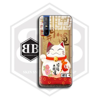 Ốp lưng kính cường lực Vivo V15 / V15 Pro / V17 V19 / V17 Pro mèo thần tài đầy cá tính