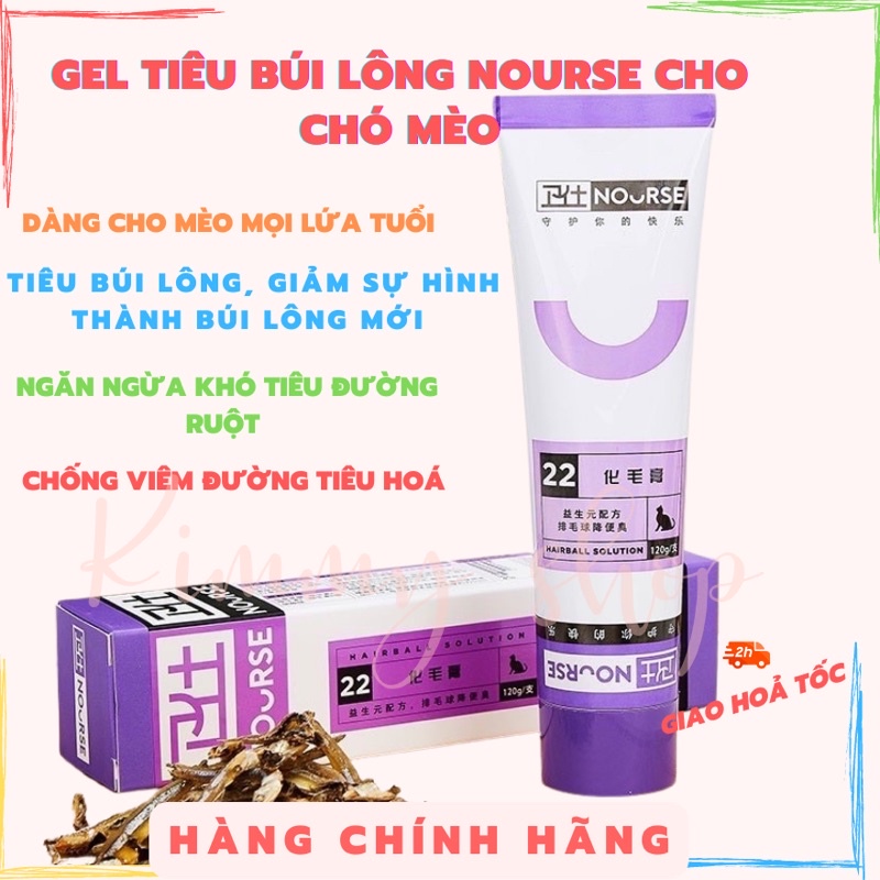Gel dinh dưỡng Nourse hỗ trợ tiêu búi lông, tránh gây tắc ruột thú cưng