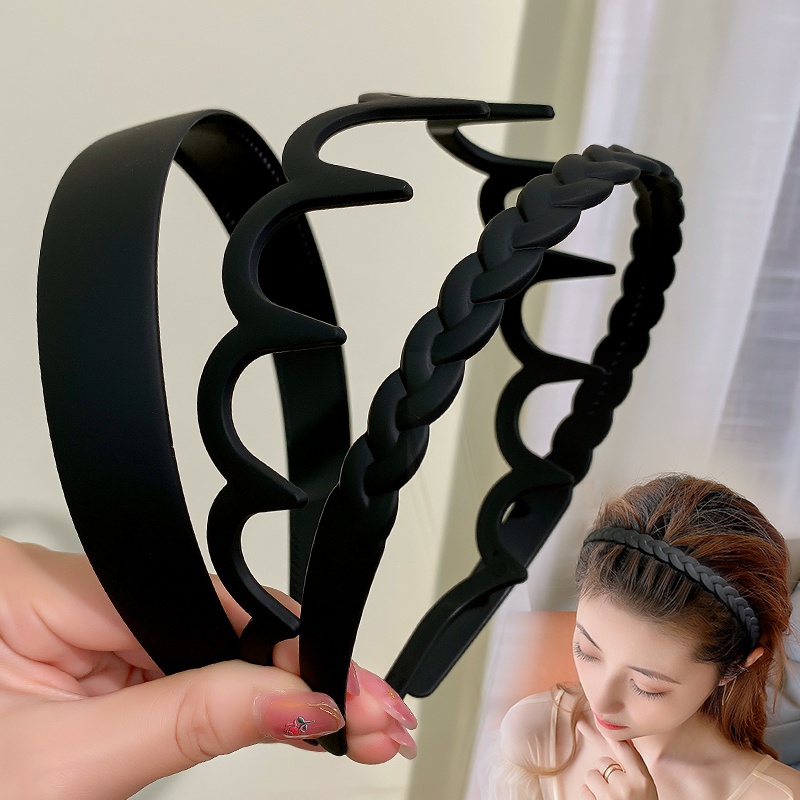 Set 3 Băng Đô Đen Đơn Giản Phong Cách Hàn Quốc Cổ Điển Dành Cho Nam Và Nữ
