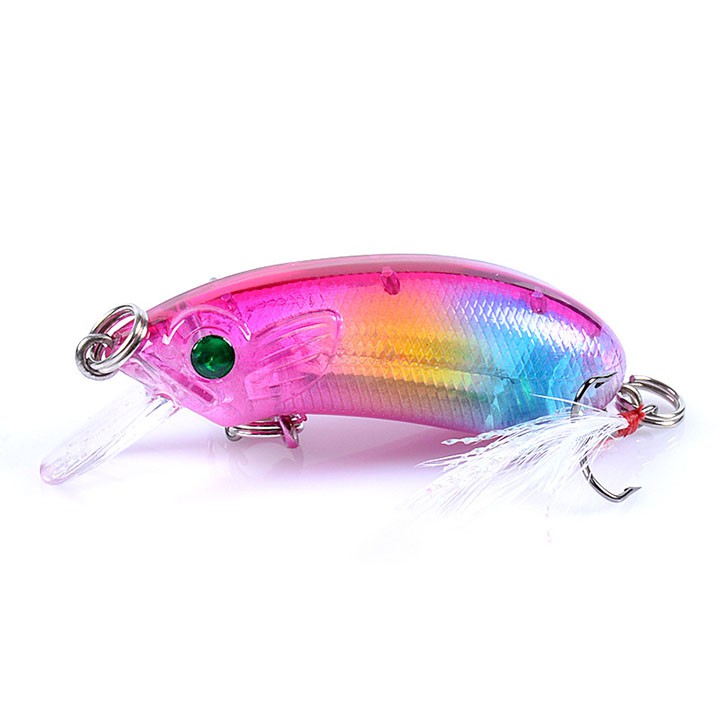 Mồi câu lure - mồi cá giả thiết kế vân sọc 3D dài 5.1cm (chưa tính lưỡi) Trọng lượng : 7.2g