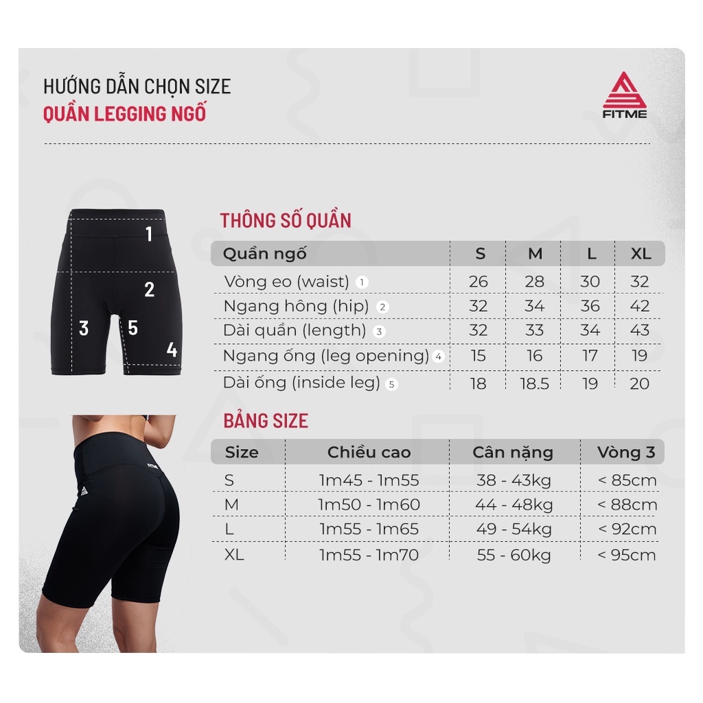 Quần tập gym yoga lửng Fitme legging nữ vải thun biker 2 lớp cạp cao nâng mông tôn dáng bigsize