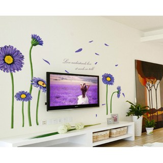 Decal dán tường hình hoa cúc tím