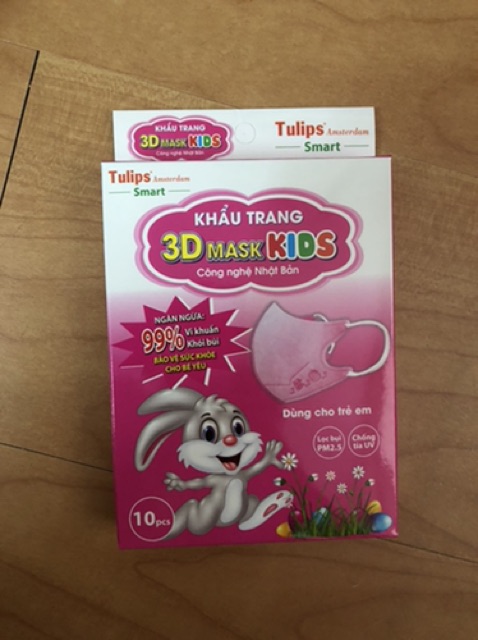 Khẩu trang trẻ em Tulip 3D Mask KIDs hộp 10 chiếc