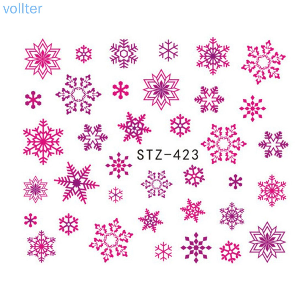 Miếng Dán Móng Tay Hình Hoa Tuyết Phong Cách Giáng Sinh