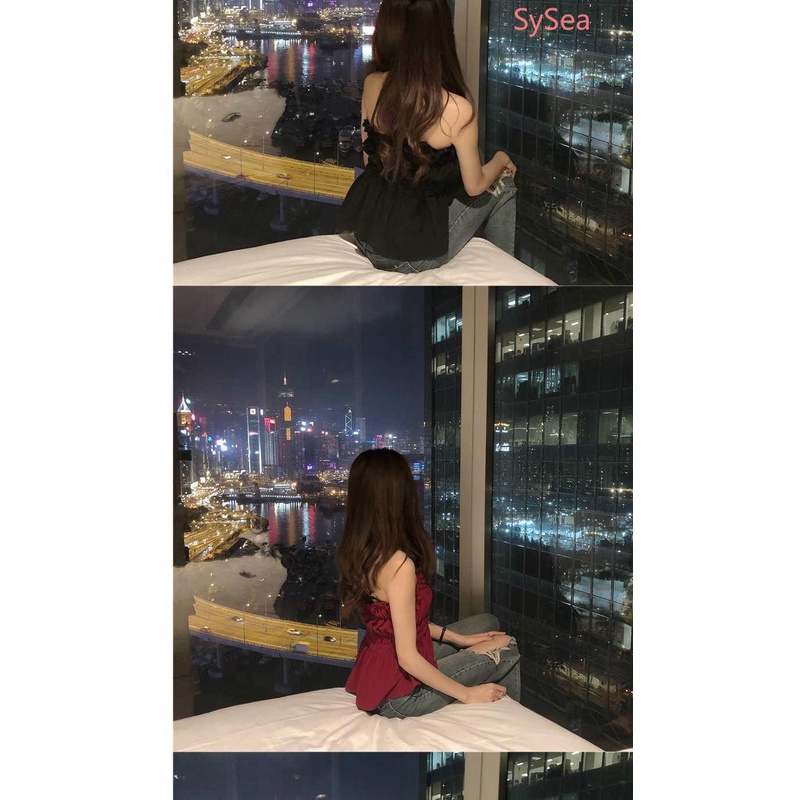 Áo ống màu trơn phong cách retro thiết kế thời trang cho nữ