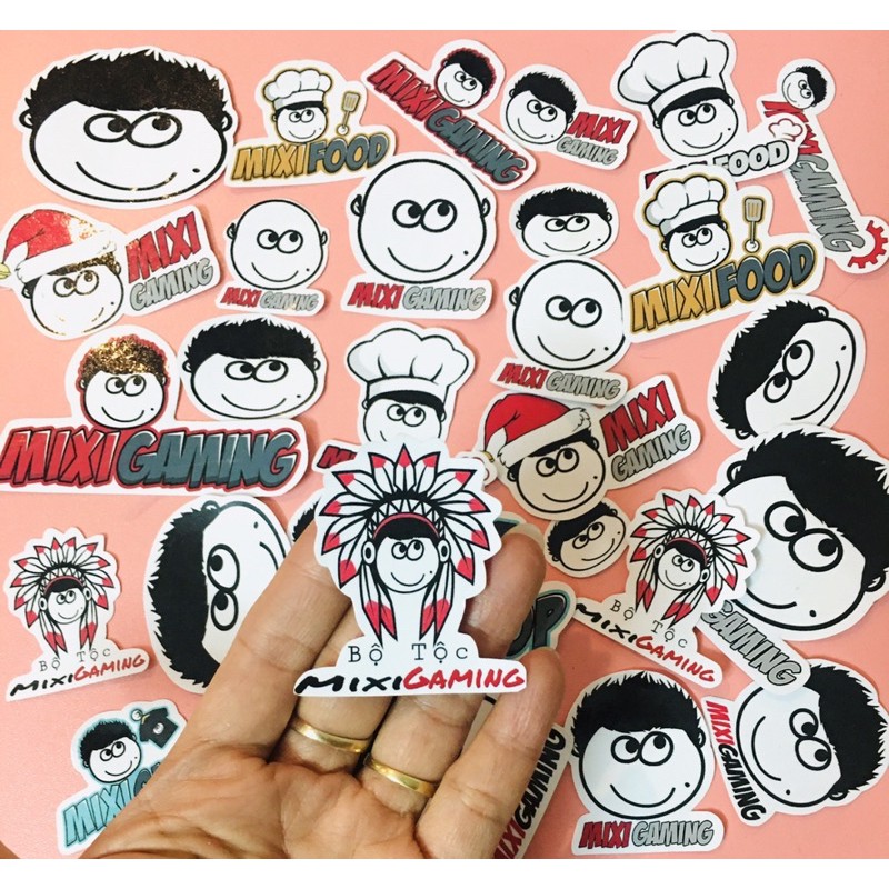 sticker Độ mixi set 30 cái ép lụa bóc dán/ hình dán độ mixi