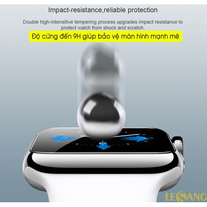 Dán kính cường lực Apple Watch 40mm / 44mm Series 4/5/6 Nillkin AW+ 3D Full màn hình - Chính hãng