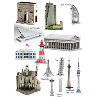 Mô hình lắp ghép kim loại 3d kiến trúc màu cỡ nhỏ giá tốt