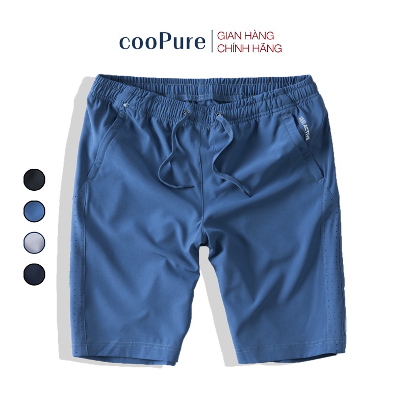 Quần sooc thể thao cooPure màu ghi, chất liệu gió cực nhẹ chống nhăn 100% NO.1384 (4 màu)