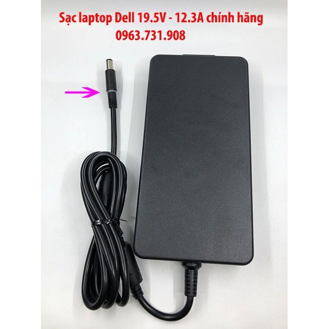 Sạc laptop dell 19.5V-12.3A zin bóc máy Dell
