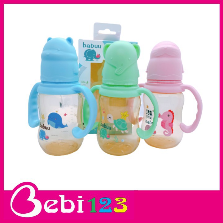 Bình sữa PPSU nắp hình thú Babuu Nhật Bản 120ml và 240ml cho bé