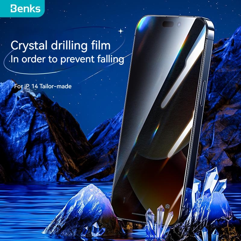 Kính Cường Lực Benks Chống Nhìn Trộm / Bụi / Chống Nhìn Trộm Kích Thước 0.3mm Cho IPhone 13 14 Plus Pro Max VPRO +