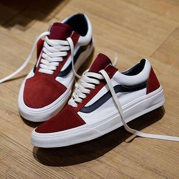 VANS (Lvs) Giày thể thao màu đen IN chữ Old SKOOL OFF WHITE MARRON BLACK PREMIUM QUALY MADE IN CHIN