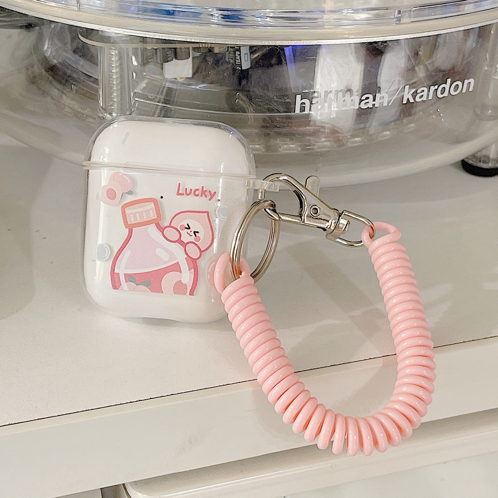 Vỏ Bảo Vệ Hộp Sạc Tai Nghe airpods 1 2 Pro 3rd Generation Pro 1/2 Trong Suốt Chống Sốc Họa Tiết Hoạt Hình Kèm Dây Đeo Kiểu Nhật Hàn