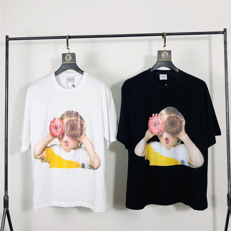 Áo thun ADLV in họa tiết bánh donut dễ thương phong cách Hàn Quốc cho nam nữ