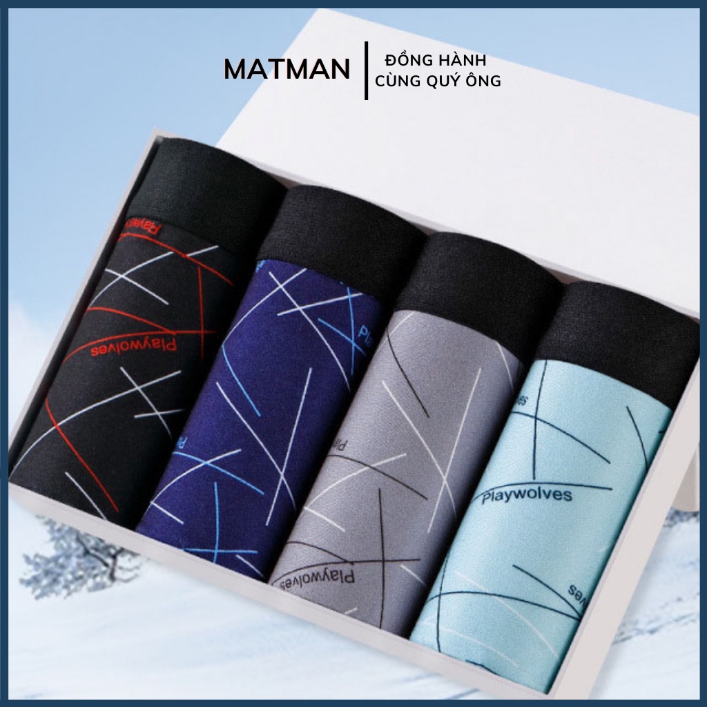 Quần sịp nam quần boxer nam MATMAN sịp đùi co giãn hình thú