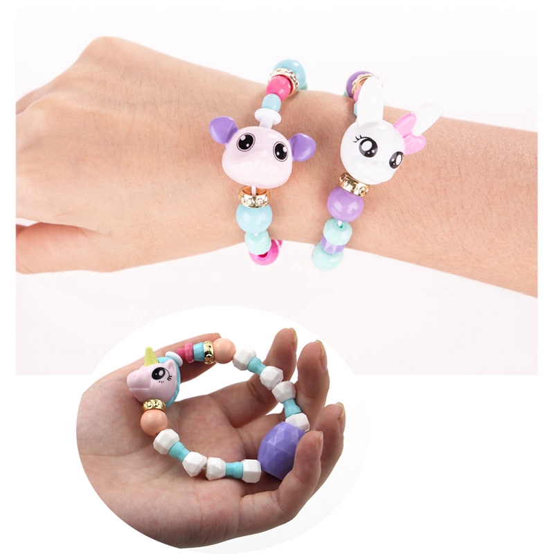 Phụ kiện thời trang cho bé gái Twisty Petz, Vòng tay hình thú kỳ lân dễ thương, Đồ chơi vòng tay đính cườm vui nhộn