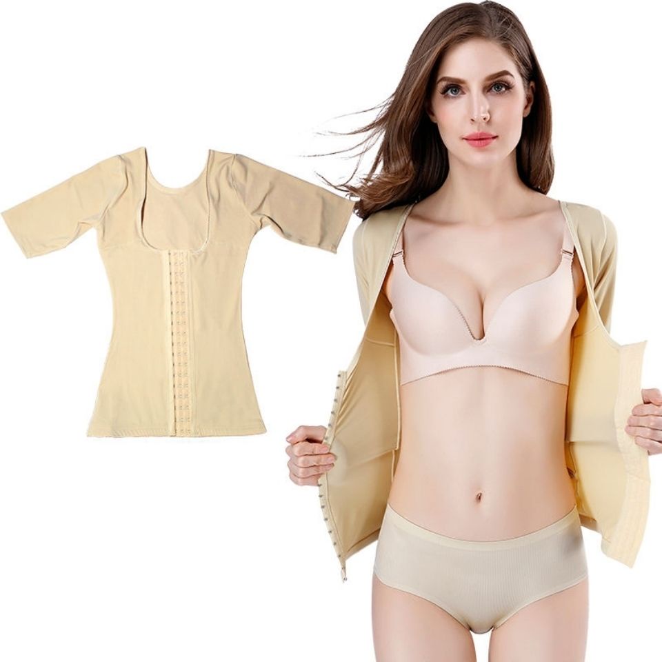 Áo vest tay ngắn tingmei ruoya | Eo và cánh tay định hình hàng đầu | Bụng và bụng co lại bodysuit