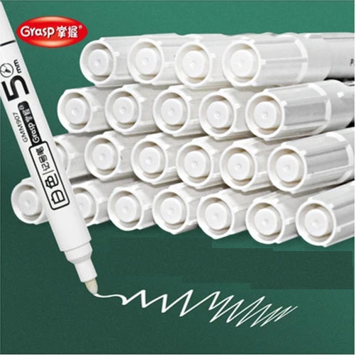 Bút dạ màu trắng Grasp GMM907 - Nhanh khô, không thấm nước, không phai màu