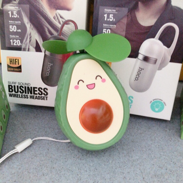 Quạt tích điện Cầm tay mini hình trái bơ 🥑, quạt cầm tay, để bàn