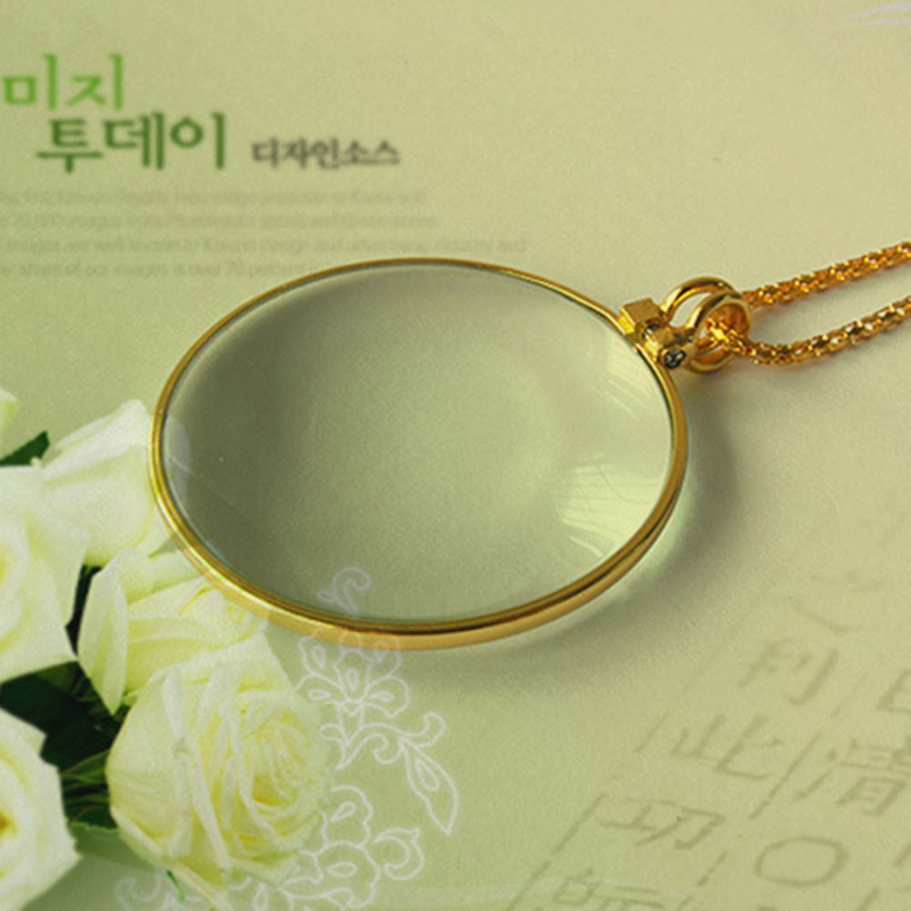 {factoryoutlet} 5PCS Magnifying Glass Decor Monocle Lens Necklace Magnifier Coin Pendant adover