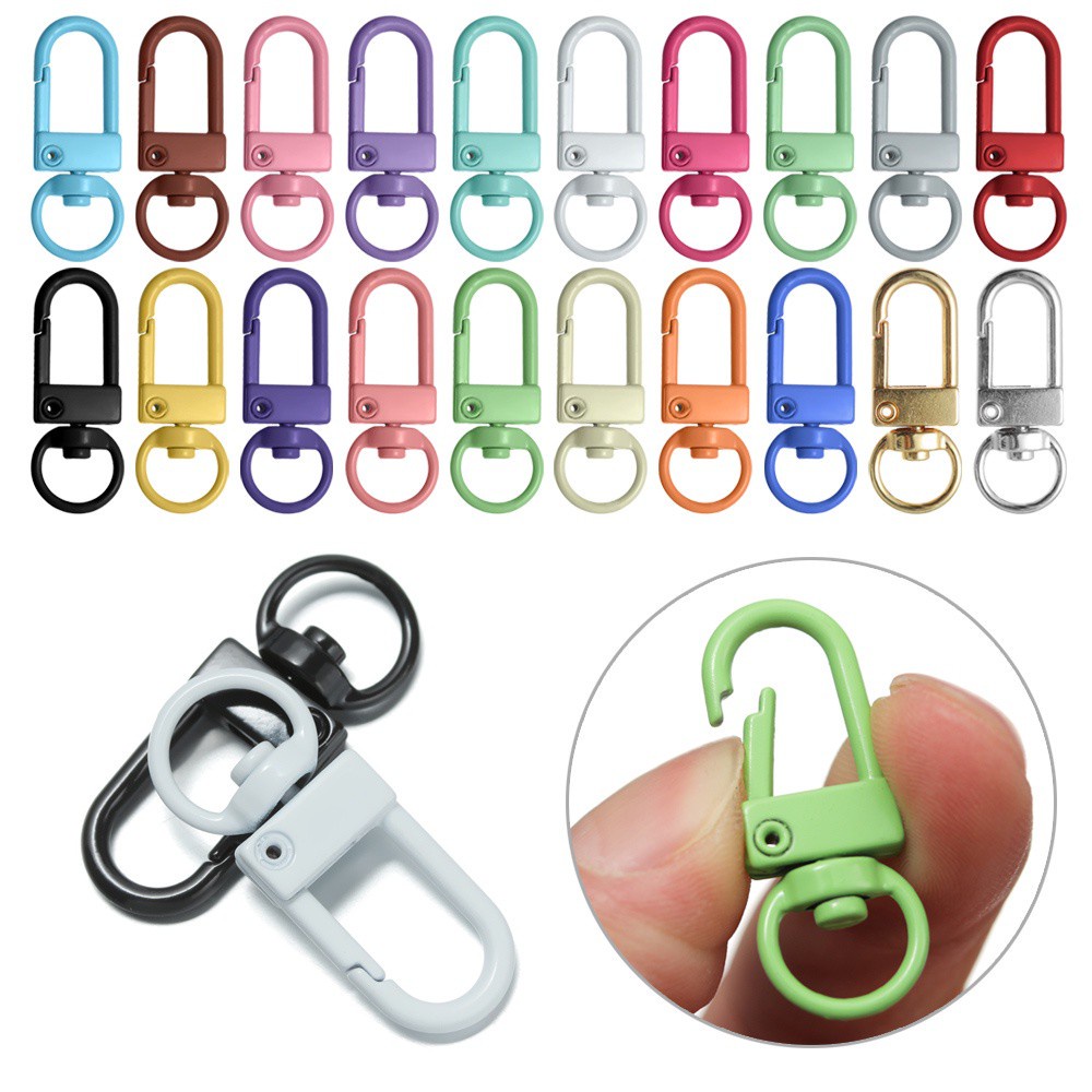 Set 5 móc khóa cài tôm hùm bằng kim loại nhiều màu sắc tùy chọn dành cho làm túi xách DIY