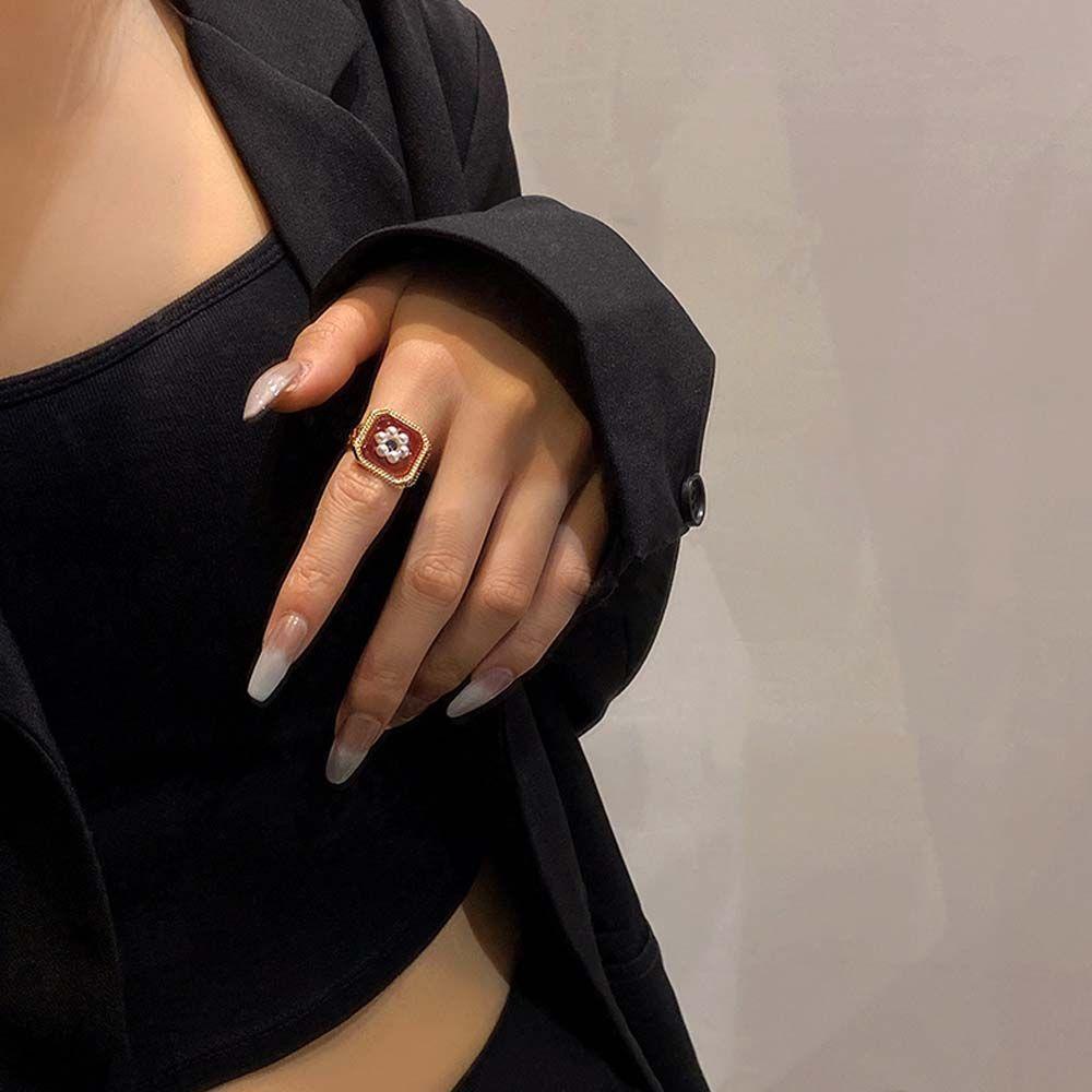 Nhẫn Họa Tiết Hình Học Có Thể Điều Chỉnh Kích Thước