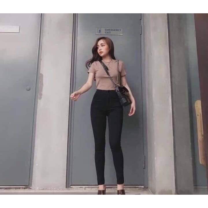 Quần jean giấy cạp cao | BigBuy360 - bigbuy360.vn