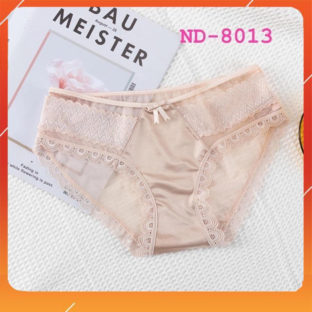 Quần lót nữ lụa mix ren cao cấp nhẹ nhàng kháng khuẩn mềm mại thoáng mát cực xinh Q8013