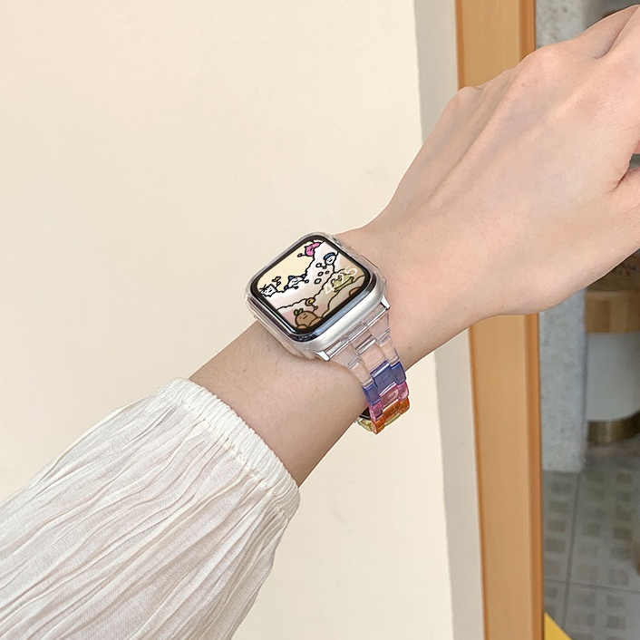 Dây Đeo Trong Suốt Cho Đồng Hồ Thông Minh Apple Watch 7 6 5 4 3 2 1 SE 45mm 42mm 41mm 38mm 40mm