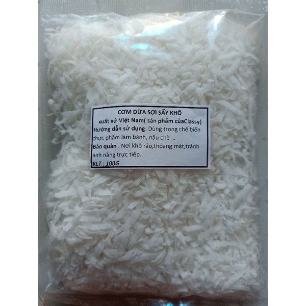 Cơm dừa sợi sấy khô 100g - Vụn dừa siêu ngon (giá tận xưởng)