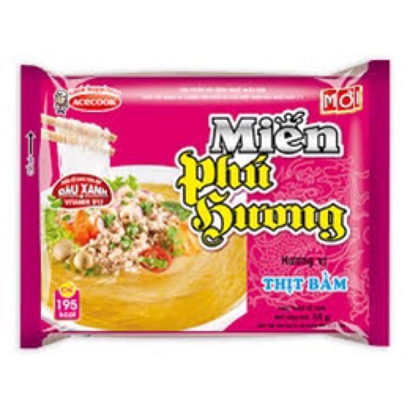 Miến Phú Hương gói 55g Sườn heo/ Gà/ Thịt bằm/ Lẩu thái tôm