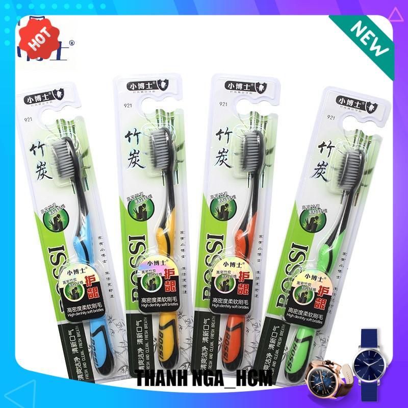 COMBO 10 cái Bàn chải đánh răng than Tre BOSSI Cao cấp Hàn quốc 1012