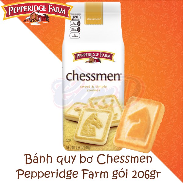 Bánh quy bơ Chessmen Pepperidge Farm gói 206gr