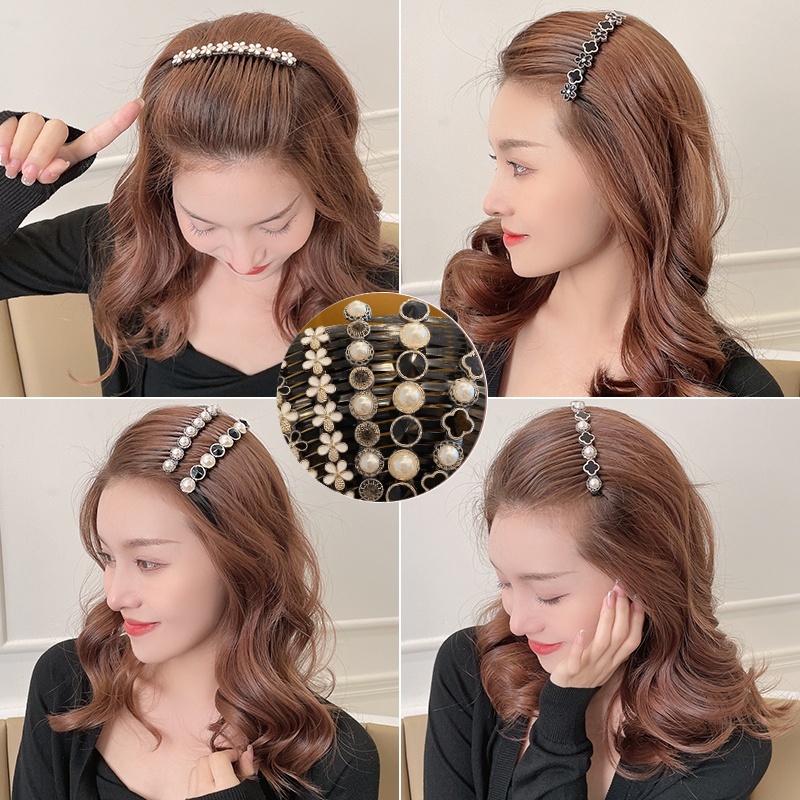 Kẹp tóc đính ngọc trai nhân tạo thời trang dành cho nữ