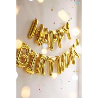 Bộ chữ Happy Birthday màu vàng đồng dck54