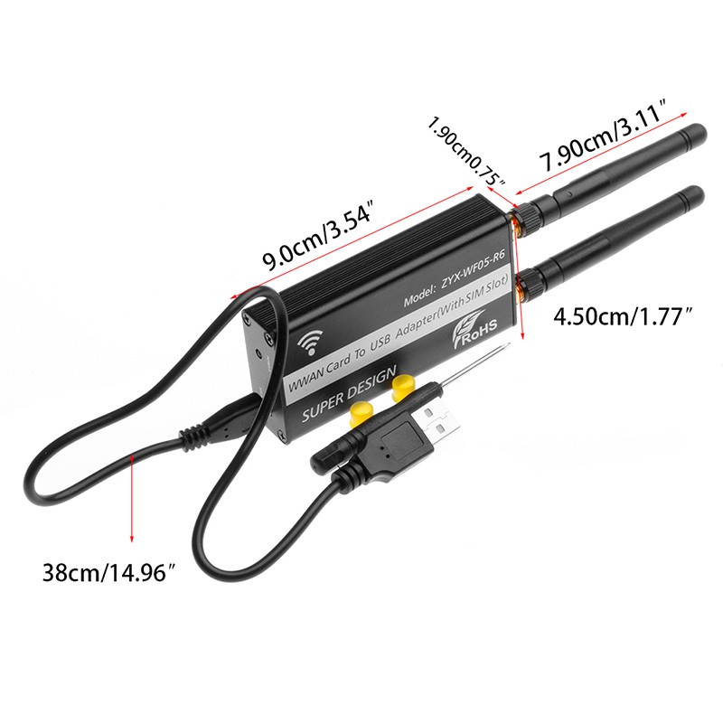 Bộ chuyển đổi NGFF ( M.2 ) sang USB có khe cắm thẻ SIM cho WWAN / LTE / 4G