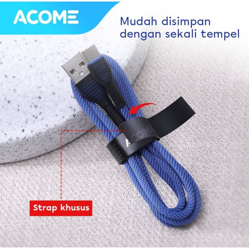 Cáp Sạc Nhanh Acome Qc 3.0 3a Type C 100cm